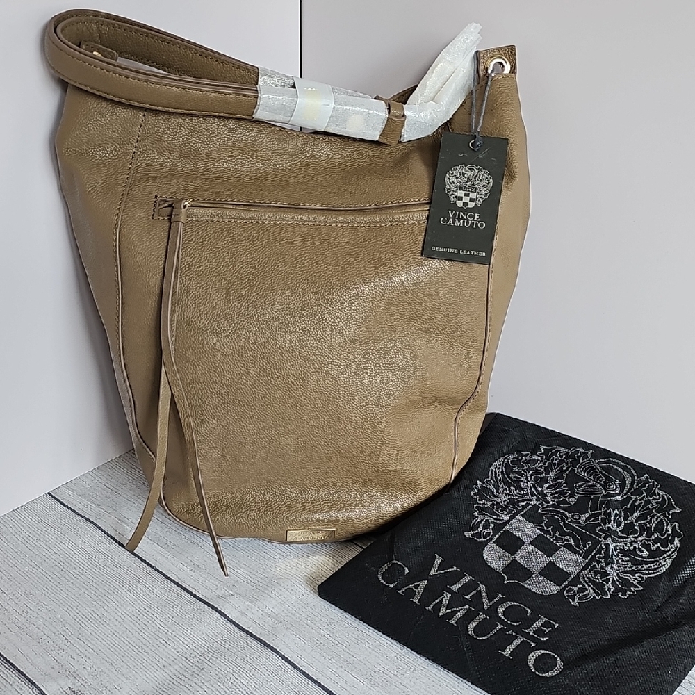 NWT Vince Camuto Pebble Leather Hosho Convertable Crossbody Bag In Harvest - Picture 1 of 10